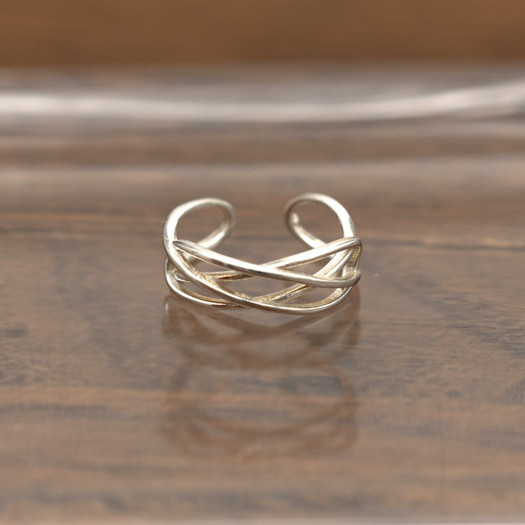 sterling silver geometrical ring adjustable