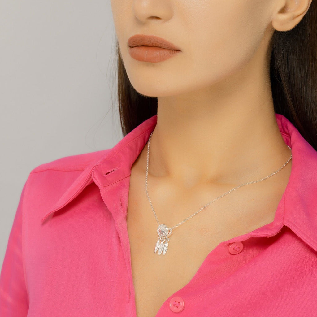 dreamcatcher necklace sterling silver