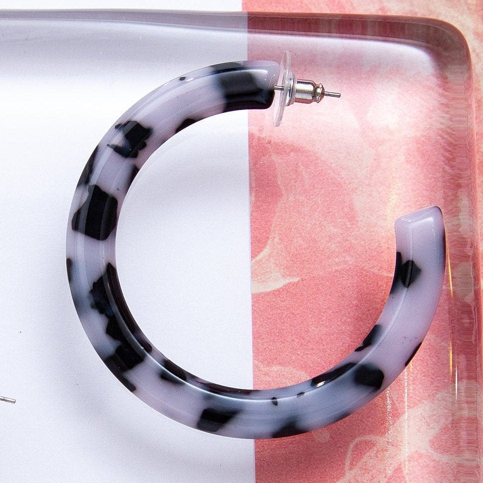 Tortoise Shell Hoop Earrings, Acetate Statement Earrings, Acrylic Drop Hoop Earrings, animal print Hoop Earrings