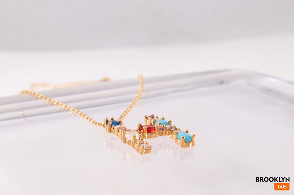 Initial Necklace, Letter H necklace, personalized Necklace with Letter H, Initial Letter Jewelry, Jeweled Letter Necklace, Birthday Gift