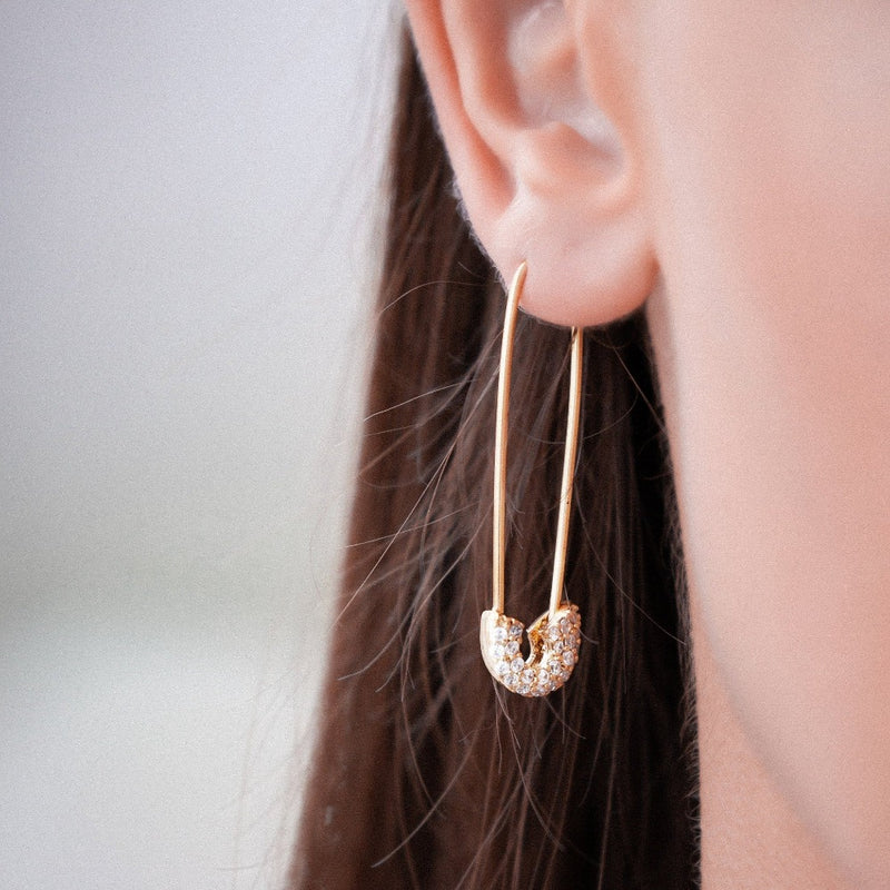 Edgy Safety Pin Earrings | Handmade Jewelry | She-bang Shop Mixed Chain