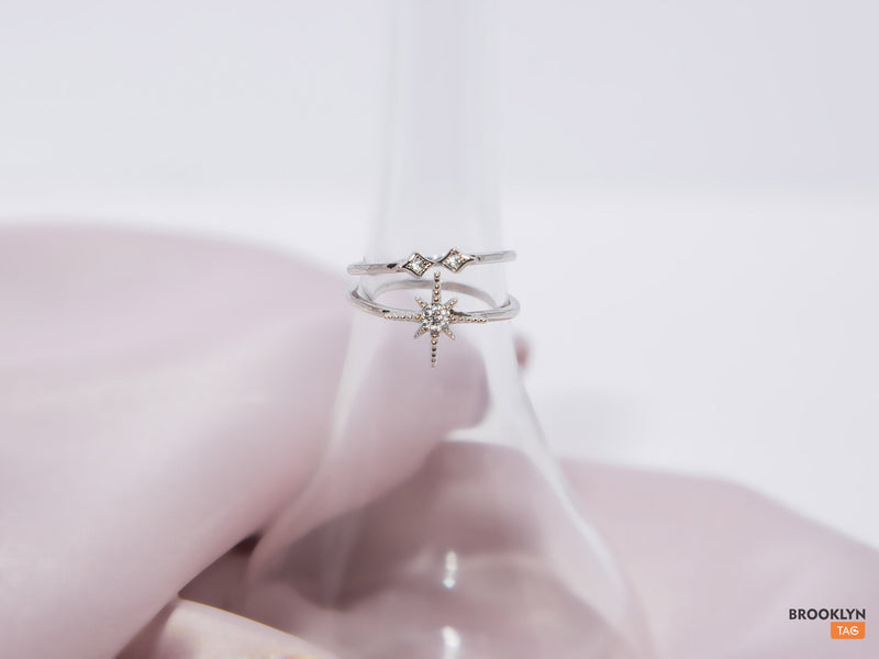 Dainty Stacking Ring Set - Silver