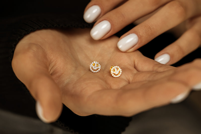 Paved smiley face Studs