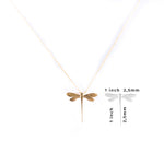 Dragonfly Necklace 14k Gold plated