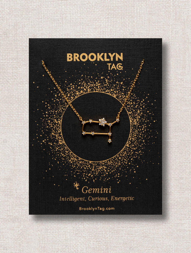 Zodiac Constellation Necklace with Zircon