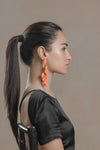 Flower Petal Long Dangle Earrings