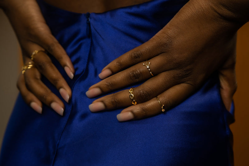 Cancer sign Constellation Ring with Crystals