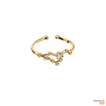 Leo sign Constellation Ring with Crystals