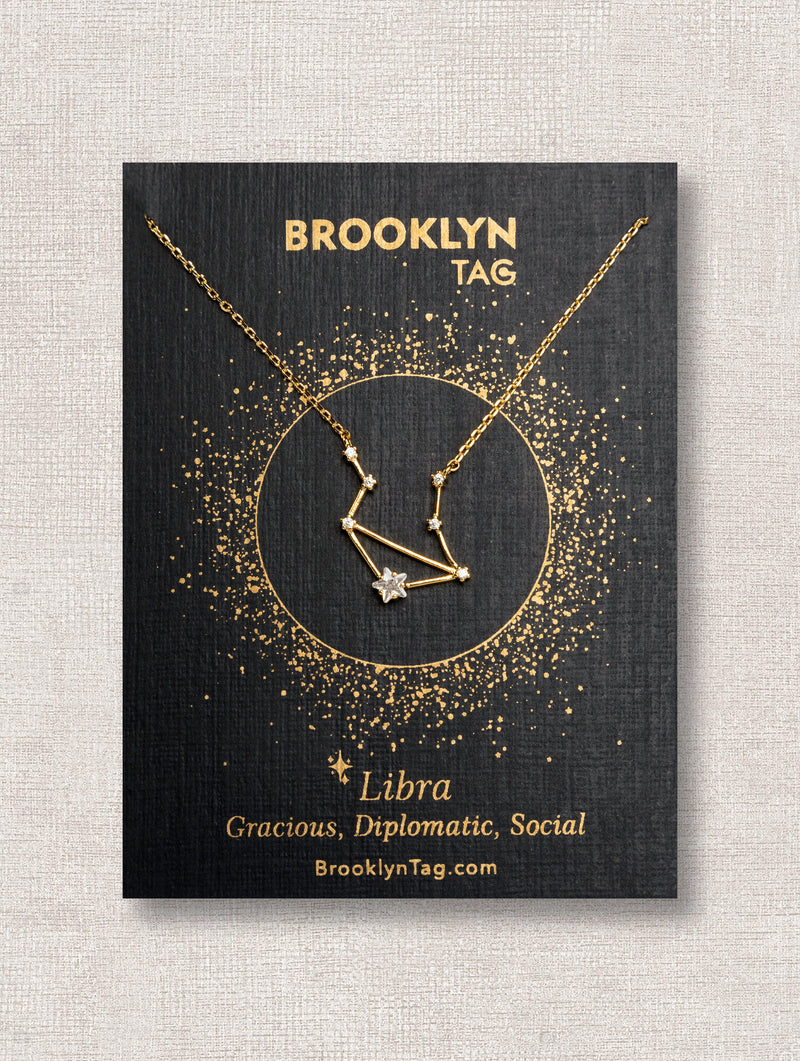 Zodiac Constellation Necklace with Zircon