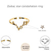 Zodiac Constellation Adjustable Ring with Zircon