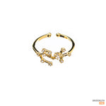 Sagittarius Constellation Ring with Crystals