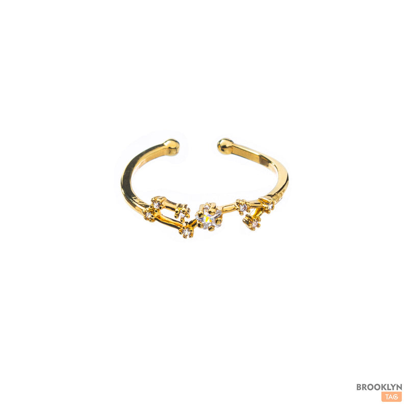 Scorpio sign Constellation Ring with Crystals