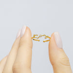 Scorpio sign Constellation Ring with Crystals