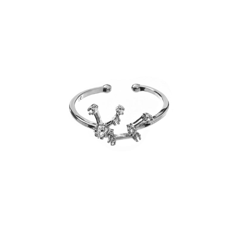 Zodiac Constellation Adjustable Ring with Zircon