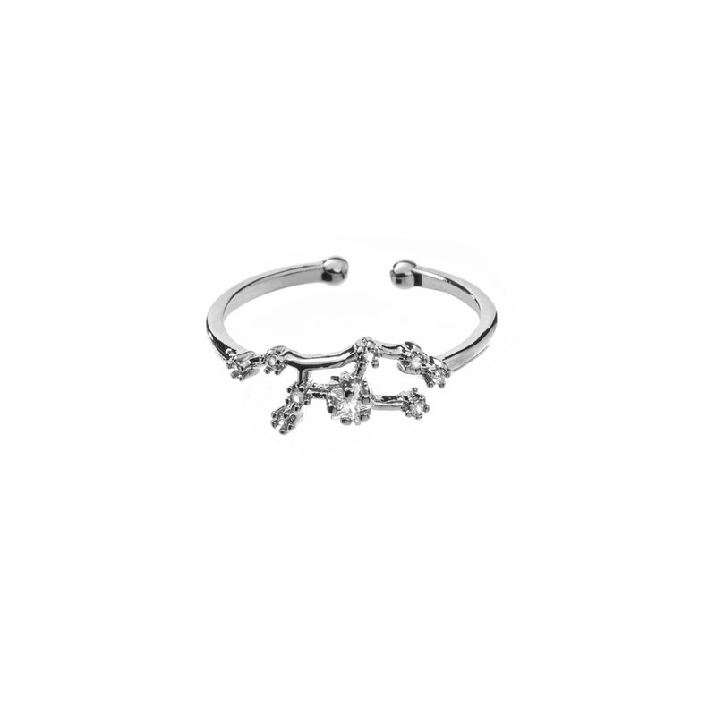 Zodiac Constellation Adjustable Ring with Zircon