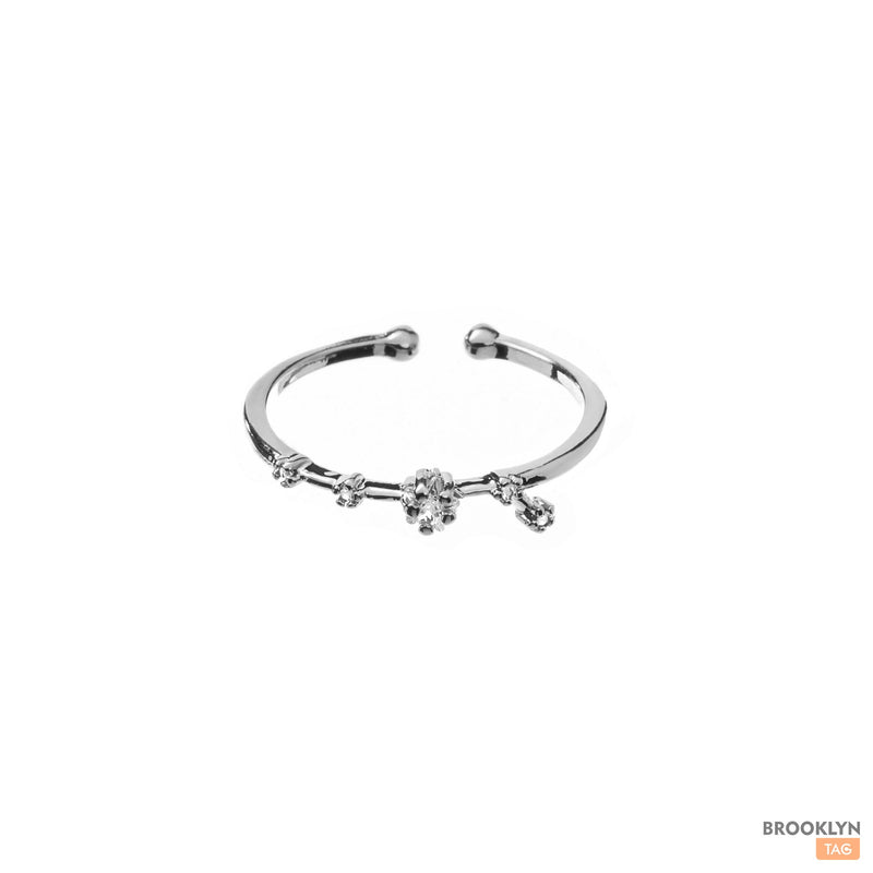 Aries sign Constellation Ring with Crystals