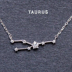 Taurus Sign Constellation Necklace and Studs Set, Celestial Jewelry Zodiac Sign Necklace and Earrings set, Taurus Birthday Gift Set