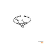 Libra sign Constellation Ring with Crystals