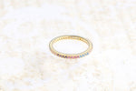 Rainbow Ring with CZ stones, 14k Gold Plated Multicolor Sterling Silver Ring, Gift For Her, Dainty Minimalist Ring