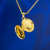 Gold Locket Charm Necklace