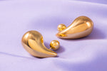 Teardrop earrings 14k Gold Plated, Kylie Earrings with Ball back, Bold Drop Earrings, Chunky Waterdrop Earrings, Gift for Her
