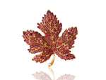 Maple Leaf Brooch, Autumn Leaf Pin, Brooch with crystals, Gift for her, Gift for Mom