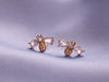 Dainty Bumble Bee studs with Zircon, 14k Gold Plated Bee jewelry, Bee stud earrings with Cubic Zircon, Ready to Ship Gift