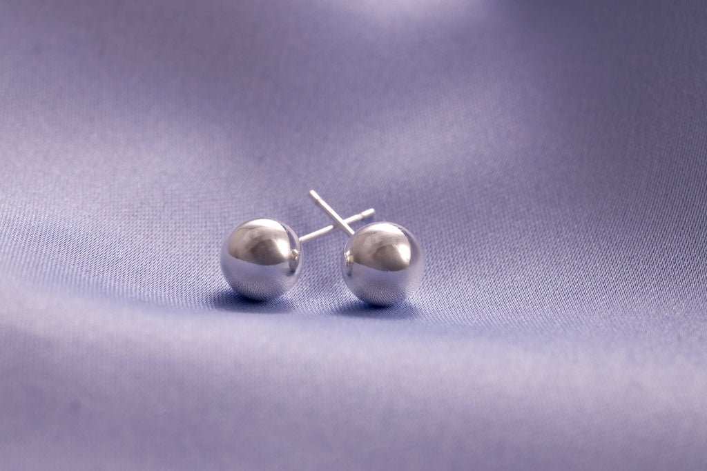 925 Sterling Silver Ball Studs, Everyday Small Earrings in Silver, Minimalist Round Studs, Tiny Dainty Earrings, kids Studs