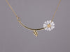 Daisy Necklace, in Gold, Flower Charm Jewelry, Statement Necklace with Daisy Flower, Birthday Gift for her, Ready to Ship Gift