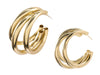 Triple Hoop Earrings, Statement Hoops, Dressy Gold Hoops, Bold Hoops with 3 Circles, Medium Open Hoops