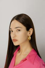 Triple Hoop Earrings, Statement Hoops, Dressy Gold Hoops, Bold Hoops with 3 Circles, Medium Open Hoops