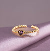 Gold ring with heart adjustable