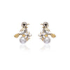 bird studs with pearls