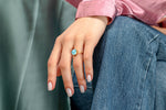 Aqua Chalcedony Statement Ring, Light Blue Quartz Ring, Sterling silver 18k gold plated ring, Gold Vermeil ring