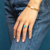 Aqua Chalcedony Statement Ring, Light Blue Quartz Ring, Sterling silver 18k gold plated ring, Gold Vermeil ring