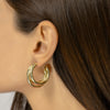 Triple Hoop Earrings, Statement Hoops, Dressy Gold Hoops, Bold Hoops with 3 Circles, Medium Open Hoops