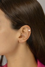 Pearl Ear Cuff in Gold, Silver earcuff with Pearl, Non Pierced Cuff, No piercing Ear cuff, Gift for her
