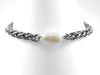 Thick Chain Bracelet with single Freshwater Pearl, Stainless Steel Bracelet with pearl Gift for Mom, Gift for her