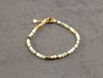 Tourmaline Bracelet, Amazonite Natural Beaded Bracelet, 3mm stone Multi Bead Bracelet, Gift for her