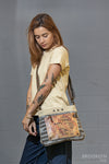 Double Zipper Crossbody Canvas Bag