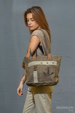 Canvas Tote Bag with Anchor