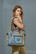 Canvas Tote Bag with Fish & Ornaments