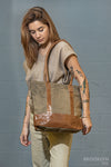 Plain Canvas Tote with Leather