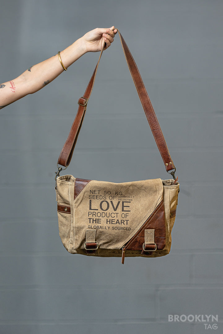 Seeds of Love Crossbody Canvas Bag