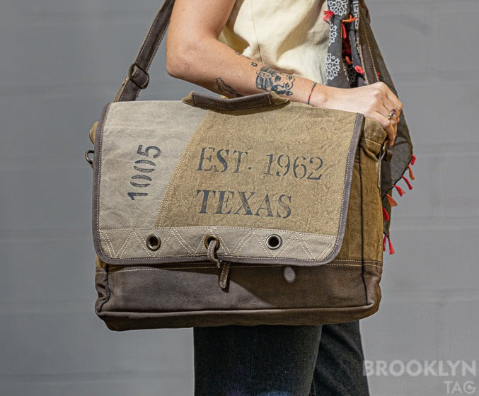 Upcycled Canvas Bag | Mona B - Vintage 1934 Shoulder Bag