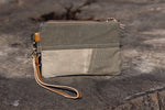 Canvas pouch wristlet