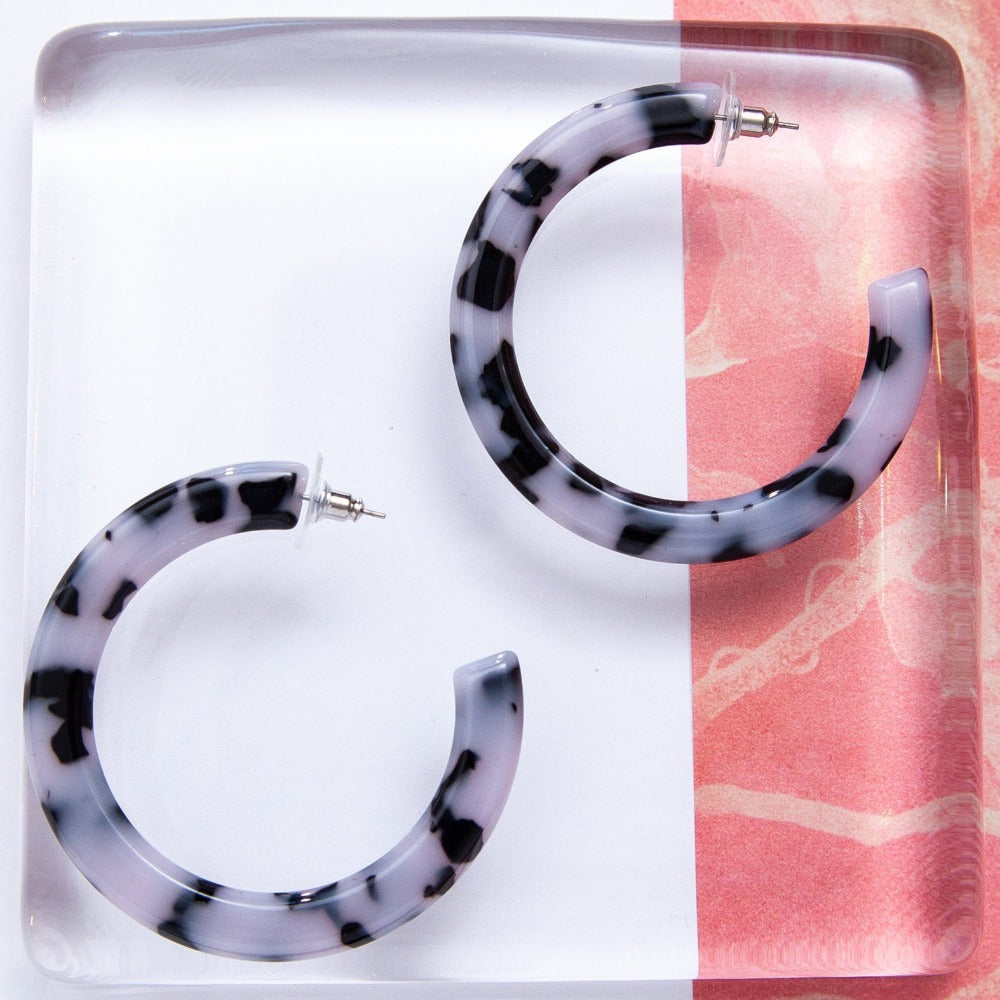 Tortoise Shell Hoop Earrings, Acetate Statement Earrings, Acrylic Drop Hoop Earrings, animal print Hoop Earrings