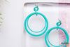 Turquoise Blue Earrings, Circle Drop Earrings. Light Blue Statement Earrings, Summer Earrings