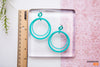 Turquoise Blue Earrings, Circle Drop Earrings. Light Blue Statement Earrings, Summer Earrings