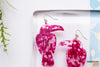 Pink Parrot Acrylic Earrings, Bird Earrings Pink, Tortoise Shell Toucan Earrings, Light Drop Earrings Fuchsia, Tropical Dangle Earrings Pink